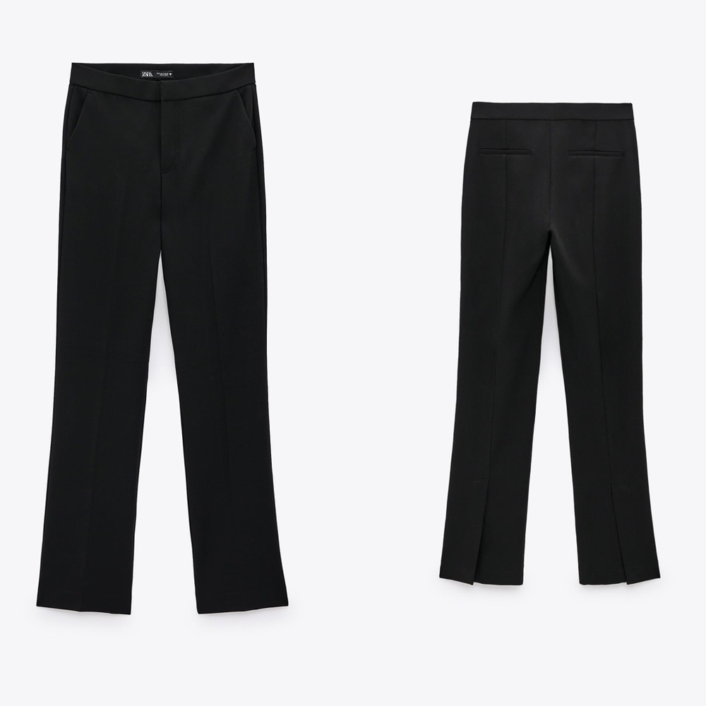 Zara NWT Black Pants with Vented Back Hem XL - Picture 2 of 14